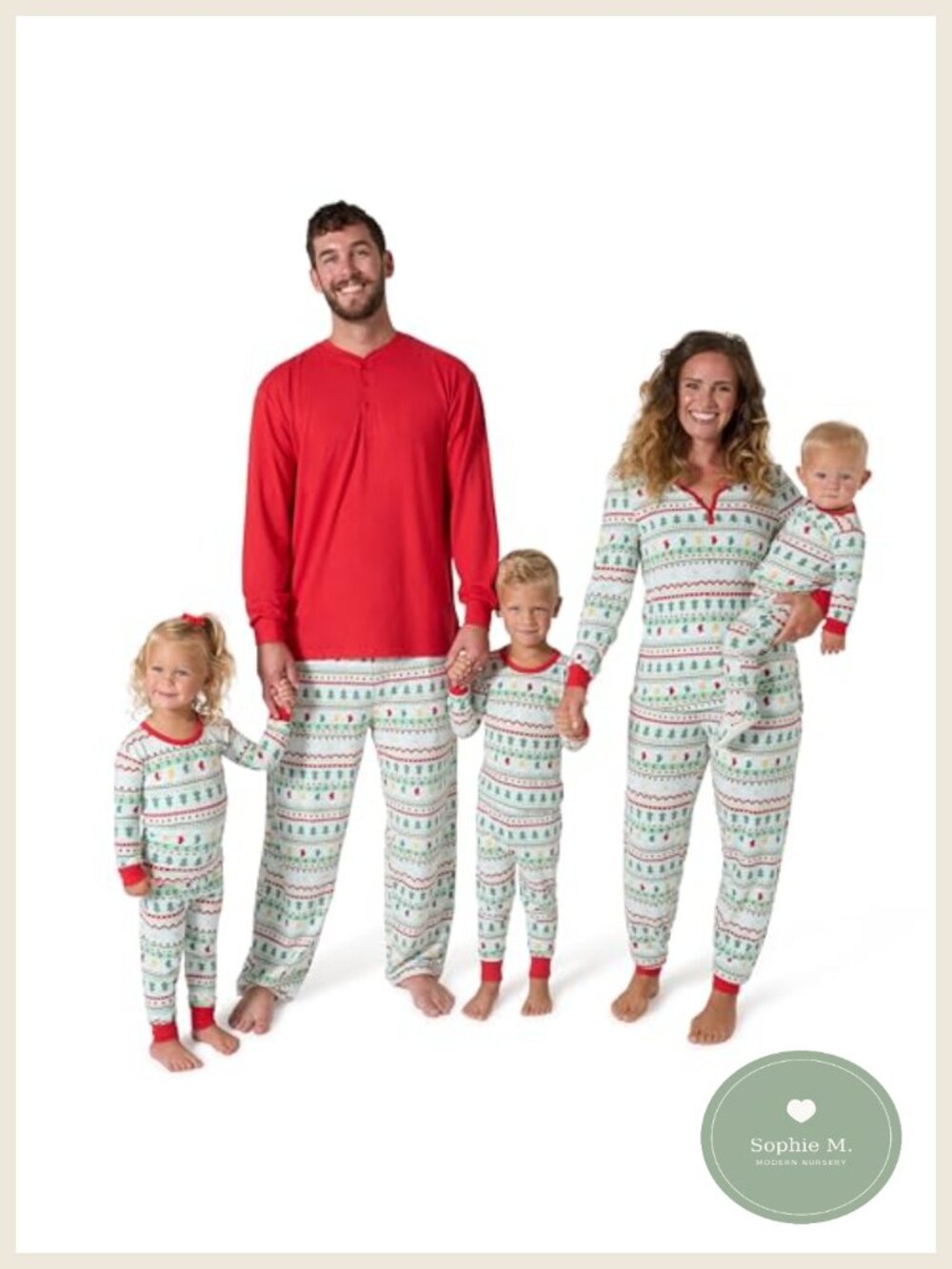 Holiday Family Matching Pajama Set Soft Hacci Henley Sleepwear
